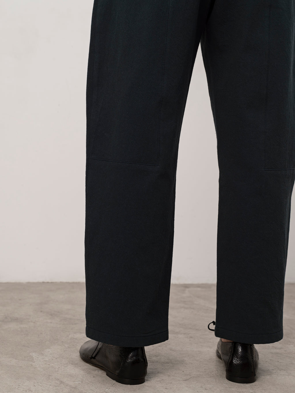 Pleated Blue Cotton Twill Trouser
