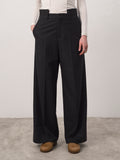 Double Waistband Wool Trouser