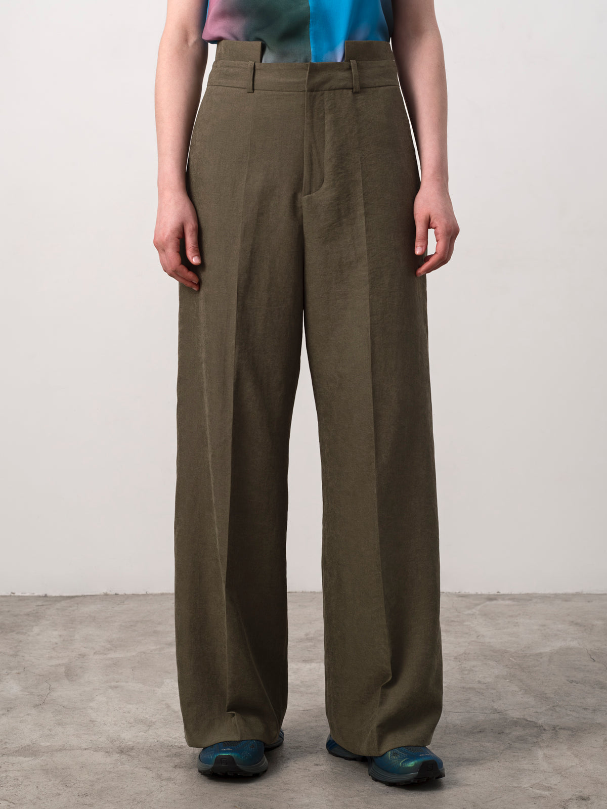 Double Waistband Tencel Trouser