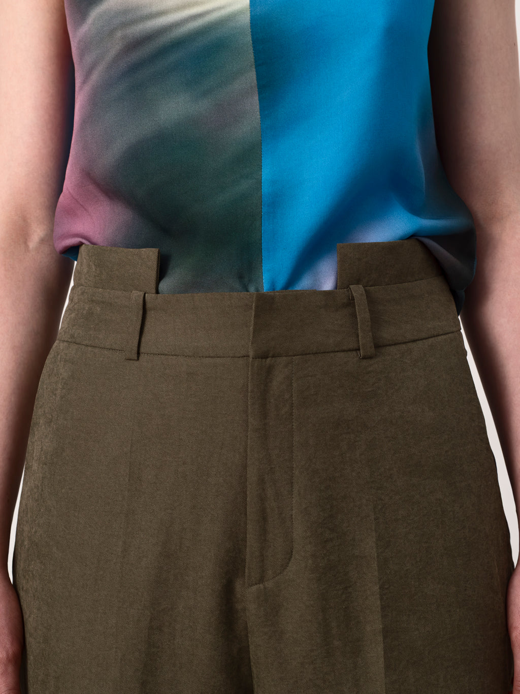 Double Waistband Tencel Trouser