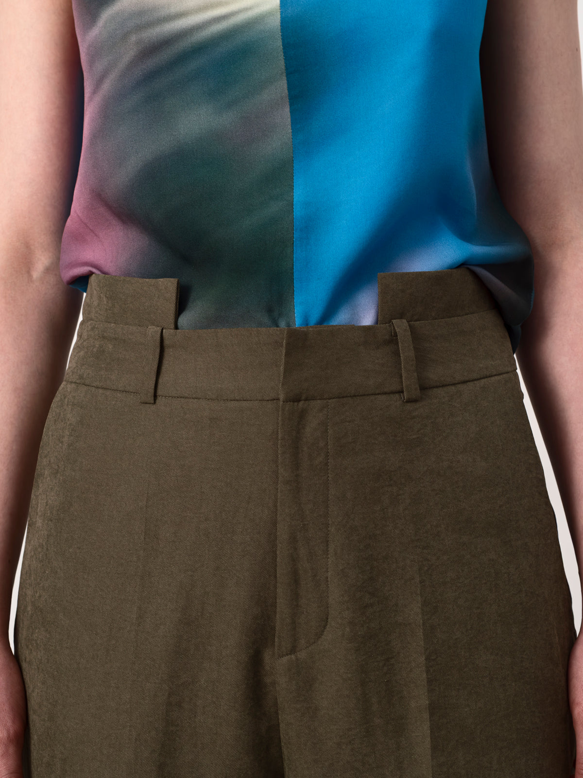 Double Waistband Tencel Trouser