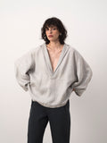Pale Grey Hemp V-Neck Sweatshirt