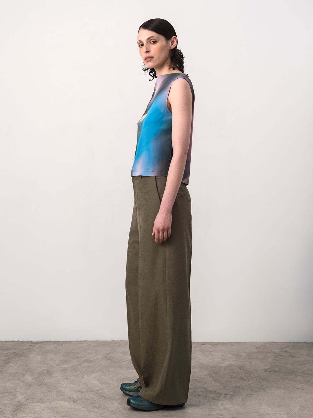 Double Waistband Tencel Trouser