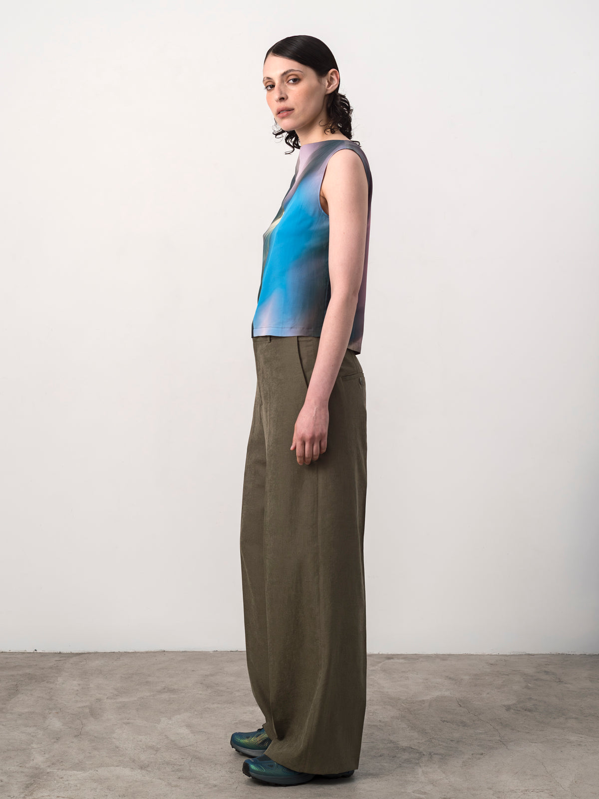 Double Waistband Tencel Trouser