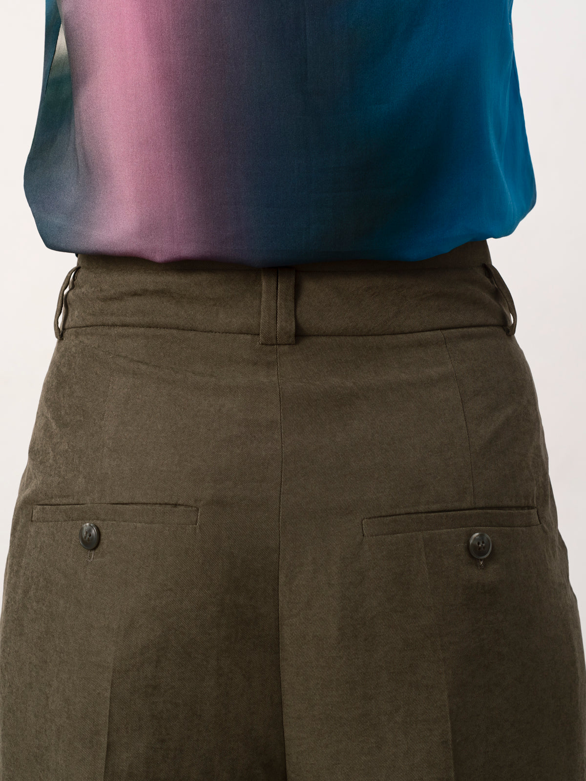 Double Waistband Tencel Trouser