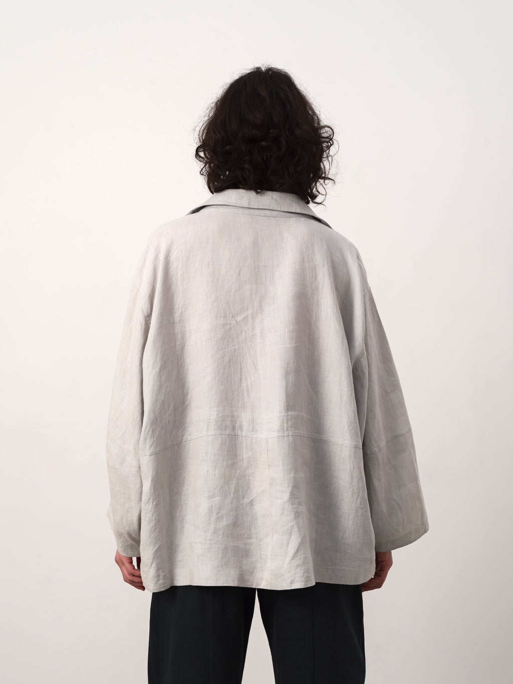 Pale Grey Hemp V-Neck Sweatshirt