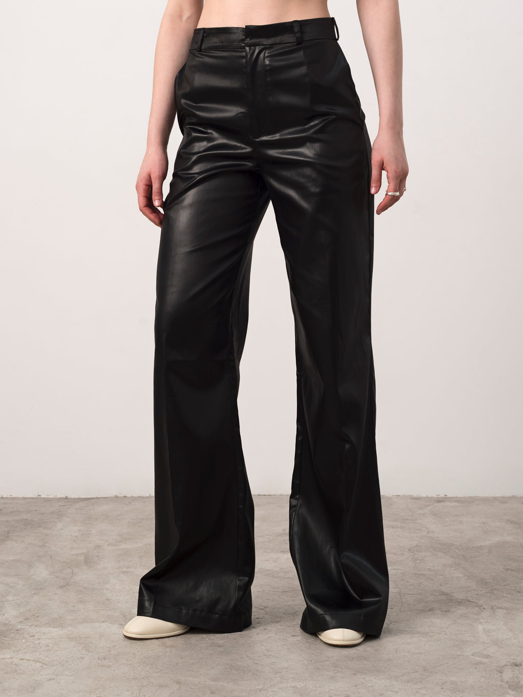 Cotton Satin Flared Trouser