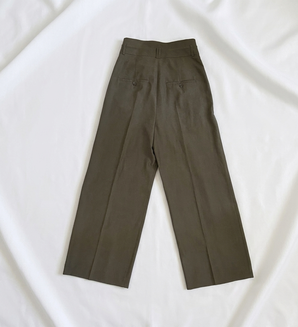 Double Waistband Tencel Trouser