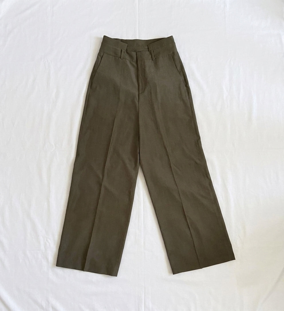 Double Waistband Tencel Trouser