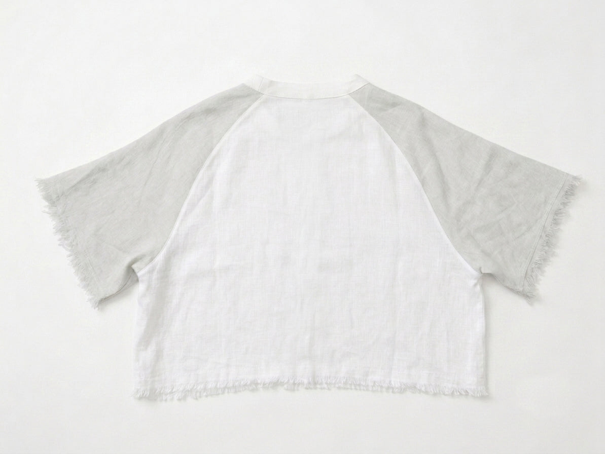 Indigo-Dyed Raglan Baby Tee
