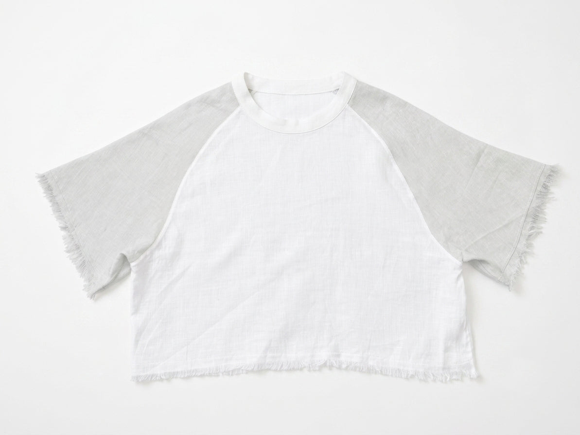 Indigo-Dyed Raglan Baby Tee