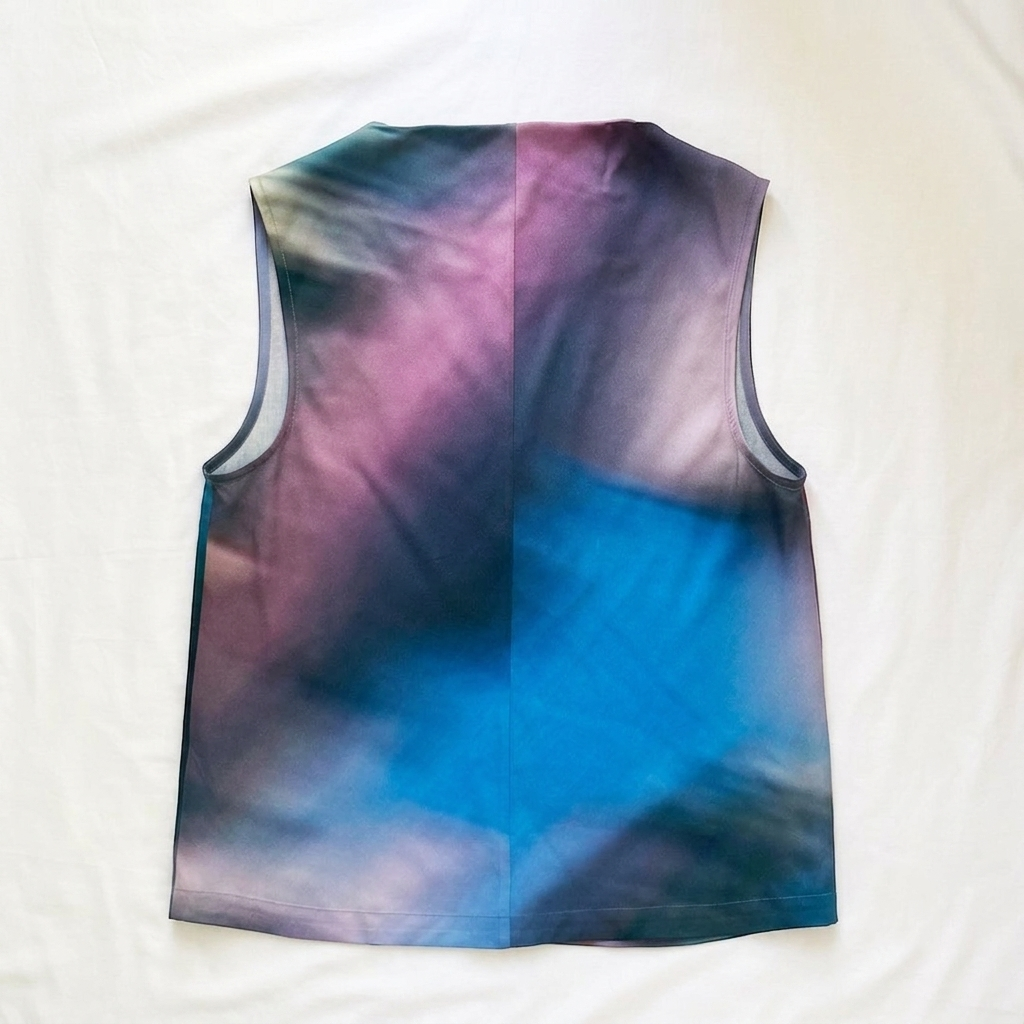 Blurred Print Viscose Shell Top